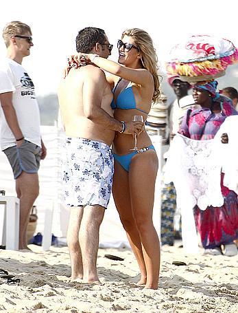 Amy Willerton wearing blue bikini in Saint-Tropez