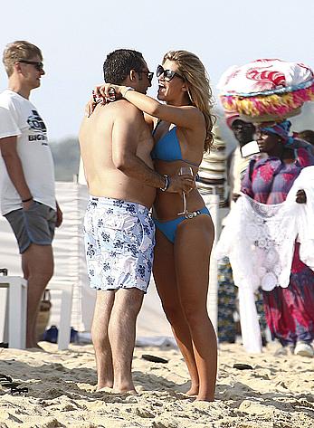 Amy Willerton wearing blue bikini in Saint-Tropez