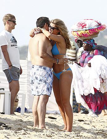 Amy Willerton wearing blue bikini in Saint-Tropez