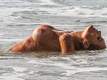 Andressa Urach nude boobs on a beach in Portugal