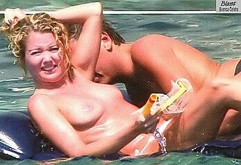 Angela Melillo topless on a beach and boat paparazzi shots