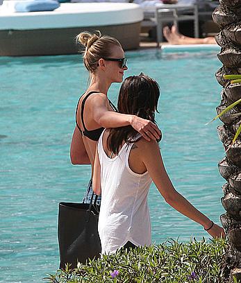 Anne Vyalitsyna wearing black bikini in Miami