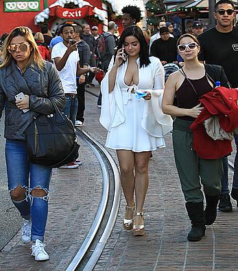 Ariel Winter cleavage at The Santa House at The Grove in Los Angeles