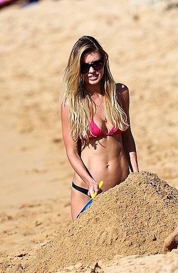 Audrina Patridge wearing a bikini at a beach in Hawaii