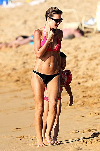 Audrina Patridge wearing a bikini at a beach in Hawaii