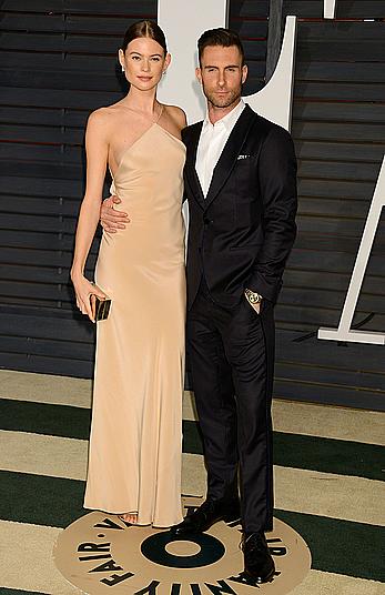 Behati Prinsloo titslip at 2015 Vanity Fair Oscar Party in Beverly Hills