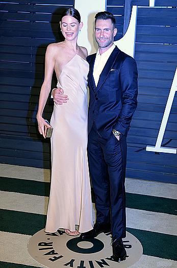 Behati Prinsloo titslip at 2015 Vanity Fair Oscar Party in Beverly Hills