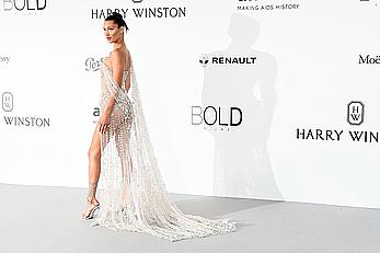 Bella Hadid in see through dress at 70th Cannes Film Festival