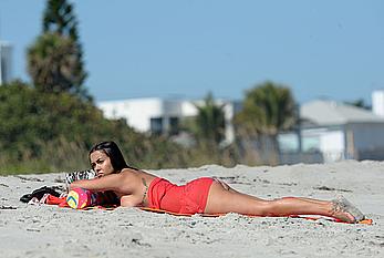 Teen Mom Briana DeJesus goes topless on a beach in Florida