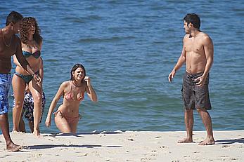 Bruna Marquezine in bikini on the beach during a shoot in Rio de Janeiro