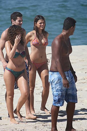 Bruna Marquezine in bikini on the beach during a shoot in Rio de Janeiro