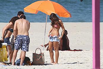 Bruna Marquezine in bikini on the beach during a shoot in Rio de Janeiro