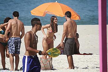 Bruna Marquezine in bikini on the beach during a shoot in Rio de Janeiro