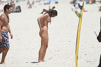 Bruna Marquezine in bikini on the beach during a shoot in Rio de Janeiro