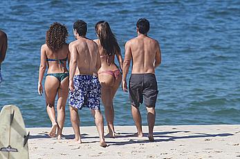 Bruna Marquezine in bikini on the beach during a shoot in Rio de Janeiro