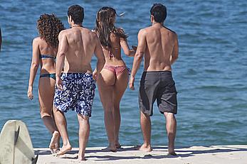 Bruna Marquezine in bikini on the beach during a shoot in Rio de Janeiro