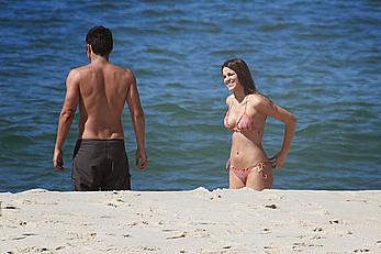 Bruna Marquezine in bikini on the beach during a shoot in Rio de Janeiro