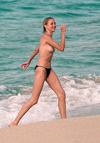 Cameron Diaz topless on the beach in St. Barthelemy