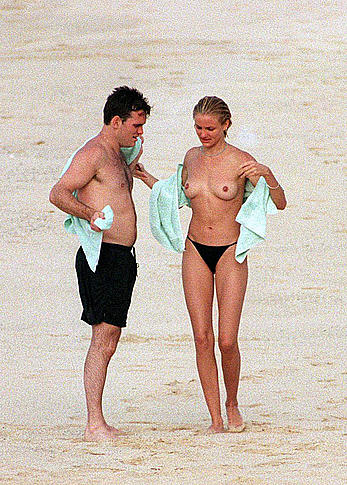 Cameron Diaz topless on the beach in St. Barthelemy