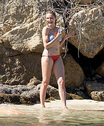 Cameron Diaz caught topless on the beach in the Caribbean