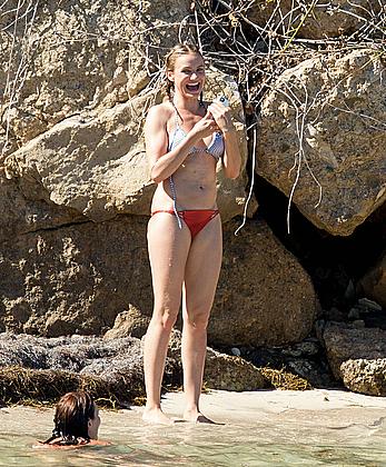 Cameron Diaz caught topless on the beach in the Caribbean