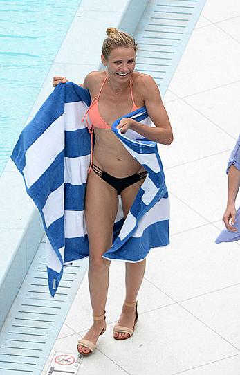 Cameron Diaz wearing a bikini in Miami