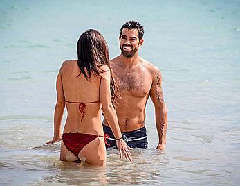 Cara Santana looking sexy in red bikini