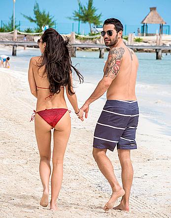 Cara Santana looking sexy in red bikini