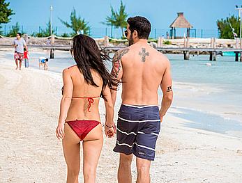 Cara Santana looking sexy in red bikini