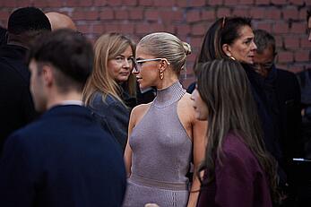 Caroline Daur pokies at the Fendi fashion show during Milan FW