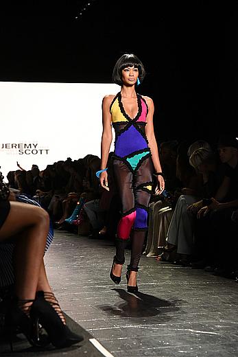 Chanel Iman runway pics from Jeremy Scott fashion show