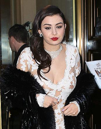 Charli XCX in see through dress at 2014 Billboard Women In Music Luncheon