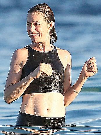 Charlotte Gainsbourg hard nipples in a bikini in Saint Tropez