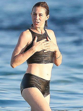 Charlotte Gainsbourg hard nipples in a bikini in Saint Tropez