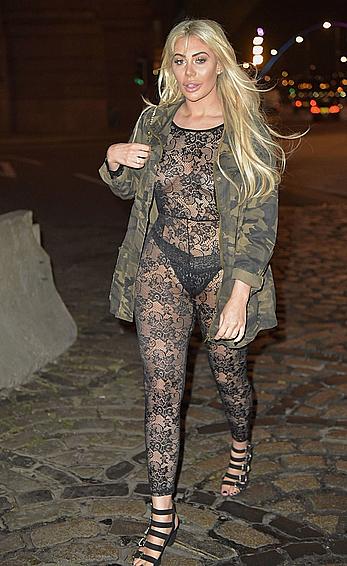 Chloe Ferry in see through dress