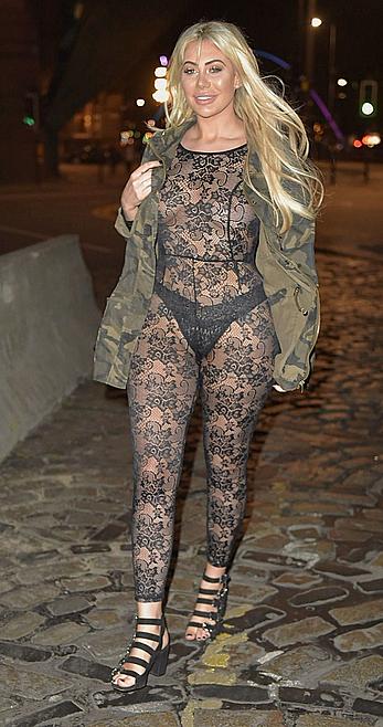 Chloe Ferry in see through dress