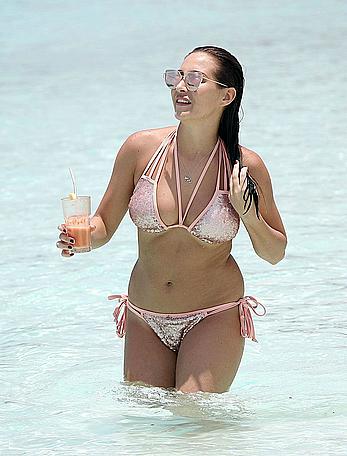 Chloe Goodman in bikini on vacation in Barbados