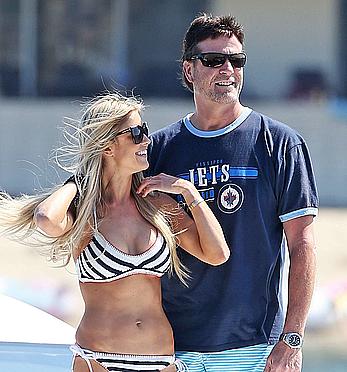 Christina El Moussa in bikini on a boat in Newport