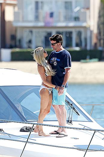 Christina El Moussa in bikini on a boat in Newport