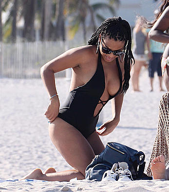 Christina Milian nipple peak in Miami