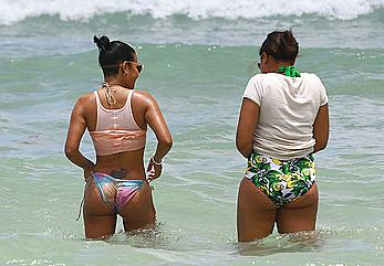 Christina Milian sexy in bikini at a beach in Miami