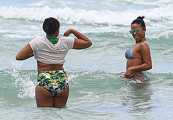 Christina Milian sexy in bikini at a beach in Miami