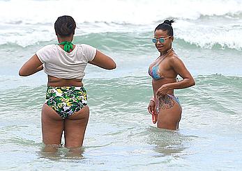 Christina Milian sexy in bikini at a beach in Miami