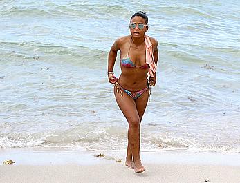 Christina Milian sexy in bikini at a beach in Miami