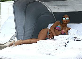 Christina Milian sexy in bikini at a beach in Miami