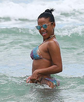 Christina Milian sexy in bikini at a beach in Miami