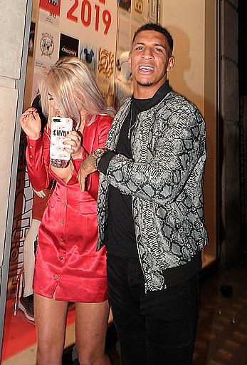 Drunk Chyna Ellis tit slip in short red dress in London