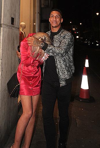 Drunk Chyna Ellis tit slip in short red dress in London