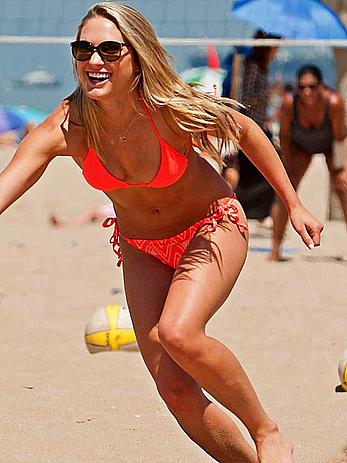 Ciara Hanna in red bikini on the beach in LA