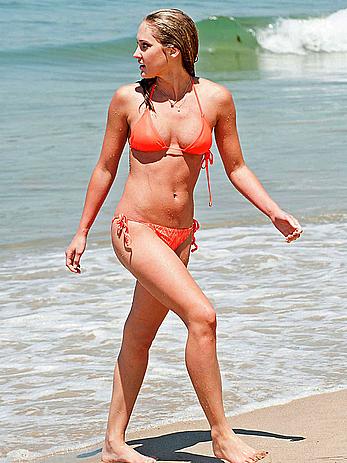 Ciara Hanna in red bikini on the beach in LA